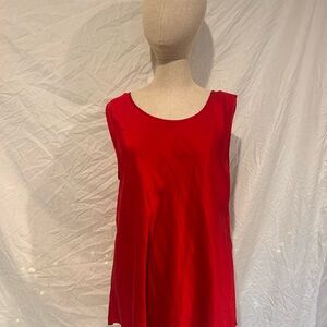 Women’s Red Silk Scoop Neck Tank Top